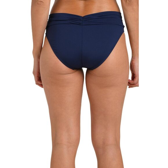 La Blanca Goddess Shirred Band Hipster Bikini Swimsuit Bottom Indigo Blue 12 - Picture 7 of 7